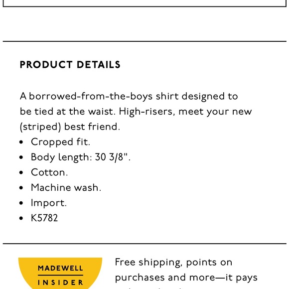 Madewell tie front button down in Maitland Stripe - Picture 4 of 4